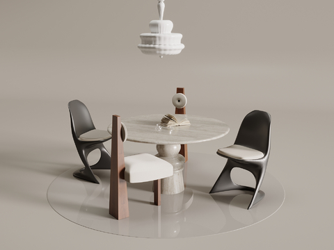 Middle style dining table and chair round dining table