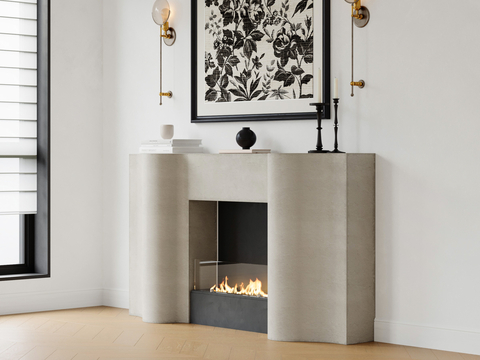 Wabi-sabi Style Fireplace