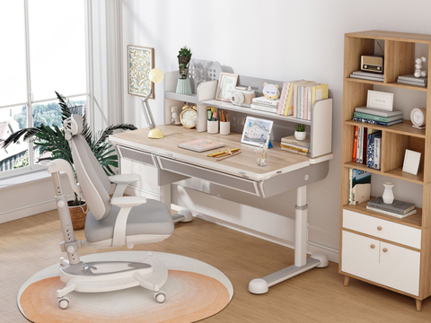 Modern children's lifting desk and chair