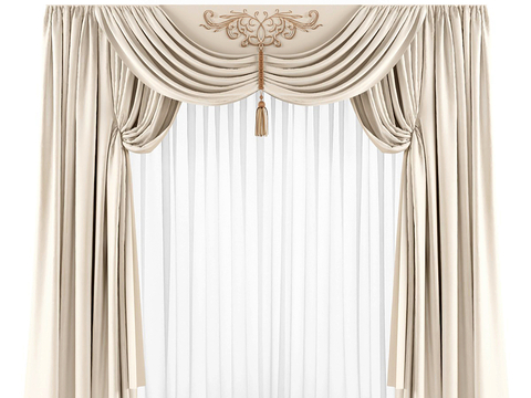 Cream Style Curtain Screen Curtain