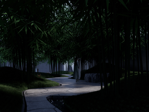 Chinese bamboo roadway