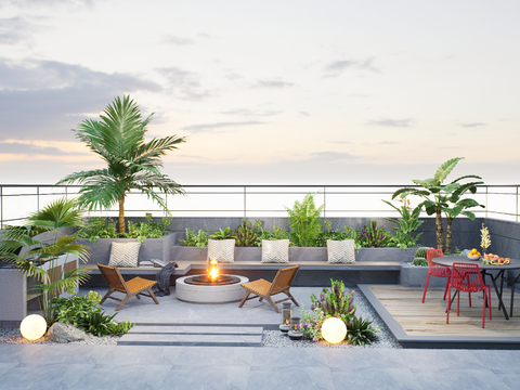 Roof Garden Modern Balcony Garden