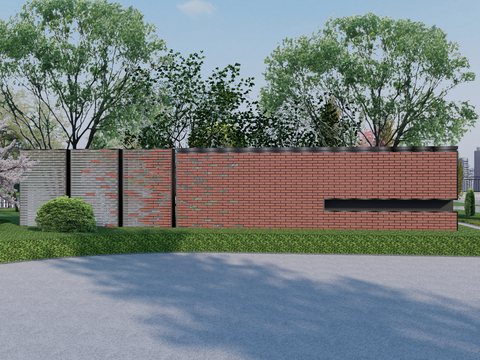 Garden Landscape Wall, enclosing wall, red brick wall, hollow Landscape Wall