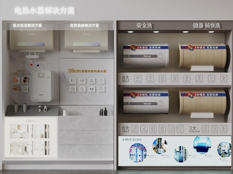 Water heater display wall