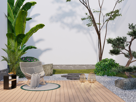 Landscape sketch garden road paving outdoor chair plant landscaping