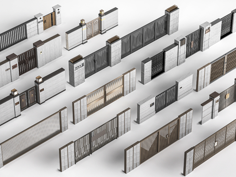 Modern courtyard wall, courtyard door, courtyard wall, community wall