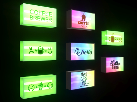 Coffee shop light box acrylic light box neon lights