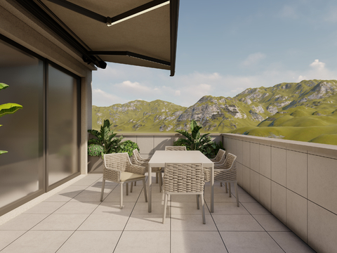 Modern Balcony Terrace Roof Garden