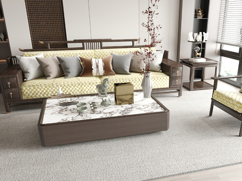 Neo-Chinese Style Sectional Sofa