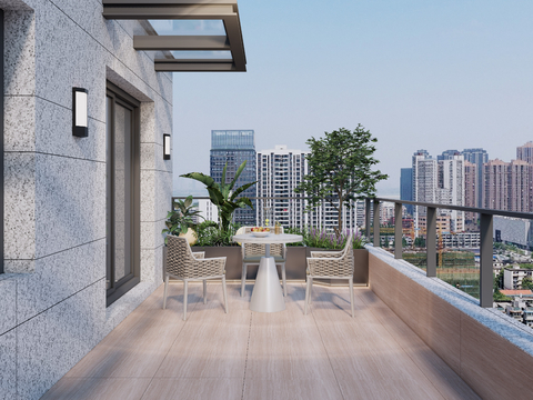 Modern Balcony Terrace Roof Garden