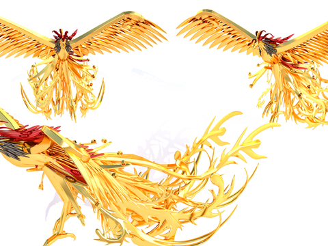 Phoenix Golden Eagle Statue Ornaments Street Decoration