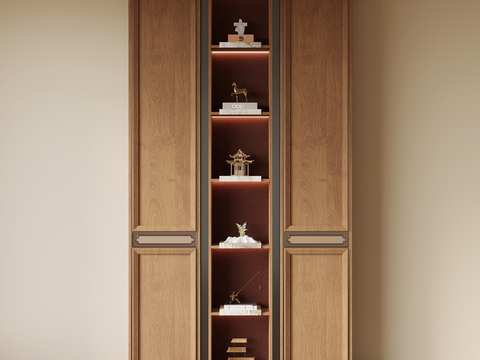 Neo-Chinese Style Balcony Cabinet Bookcase Locker