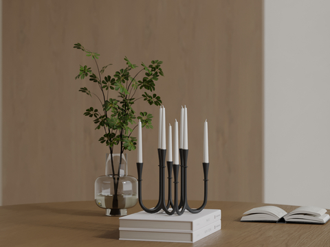 Modern Decorations Desktop Ornaments Books Candlestick Lamp