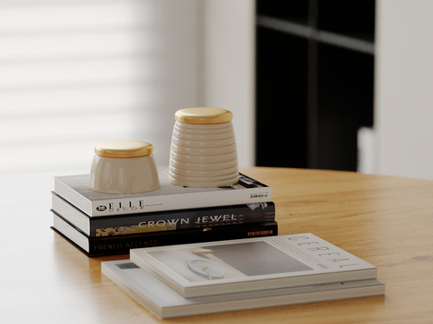 Desktop ornaments books cup