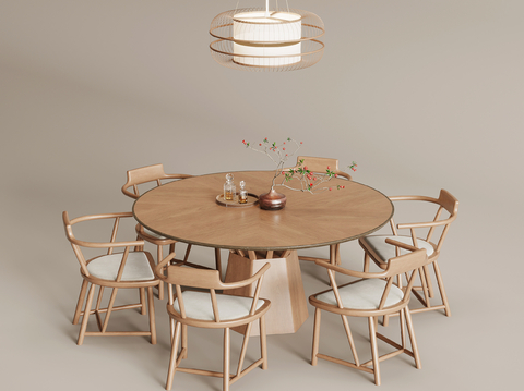 New Chinese Dining Table and Chair Round Dining Table