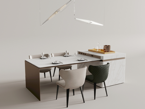 Modern Island Dining Table and Chair