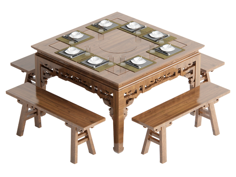 Chinese Dining Table and Chair Eight Immortals Table