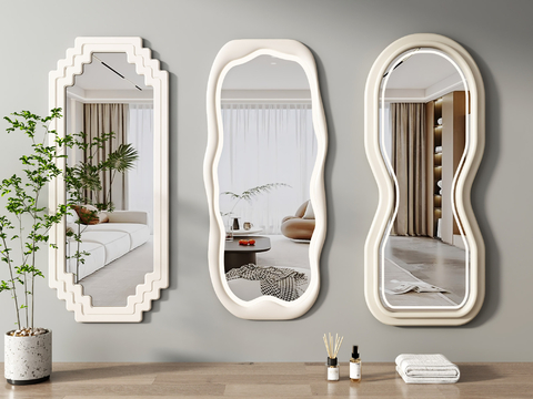 Cream style mirror Full-length mirror Dressed mirror Fitting mirror