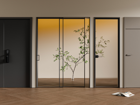 Modern single door sliding door bathroom door entry door