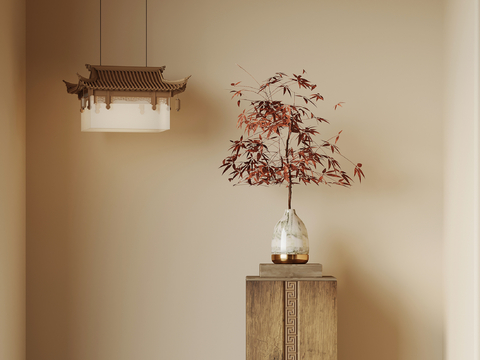 New Chinese Building Chandelier Potted Plant