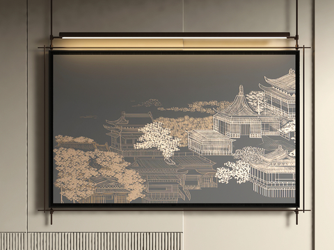 New Chinese Architectural Painting Decorative Painting Hanging Painting