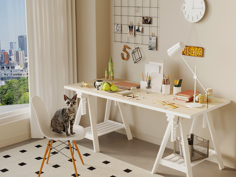 Cream Style desk chair writing desk study table