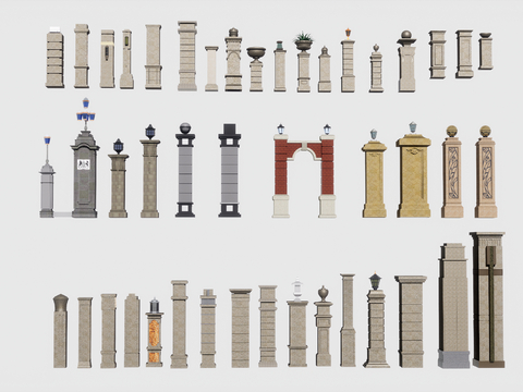 European style column door column Roman column villa corner column