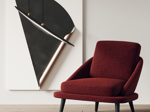 kvadro modern red lounge chair