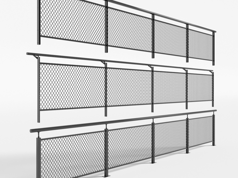 Industrial wind metal mesh guardrail