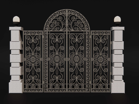 European style villa gate wrought iron gate