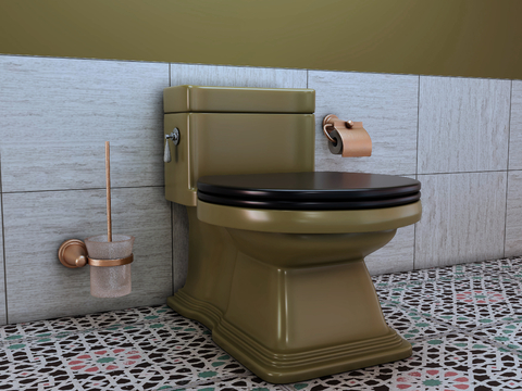 Green Vintage Toilet Toilet