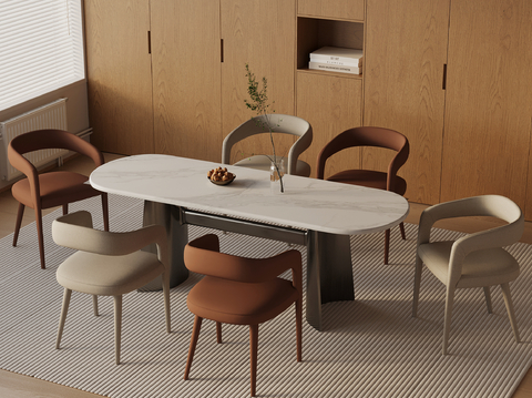 Modern Dining Table and Chair Oval Dining Table