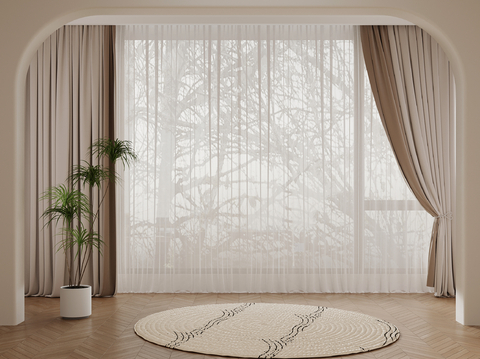 Modern Curtain Cloth Curtain Gauze Curtain