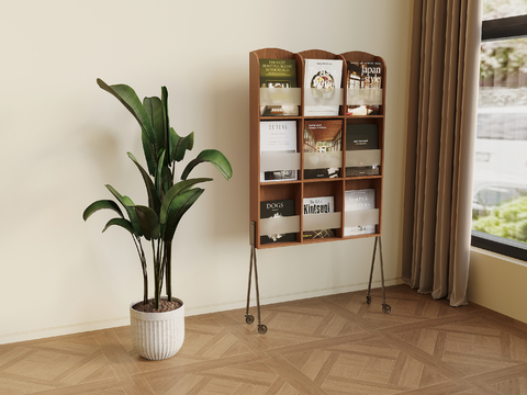 Antique Bookshelf Floor-Standing Potted Plant