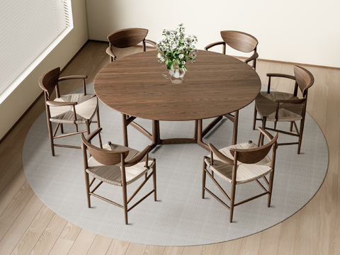 Middle style dining table and chair