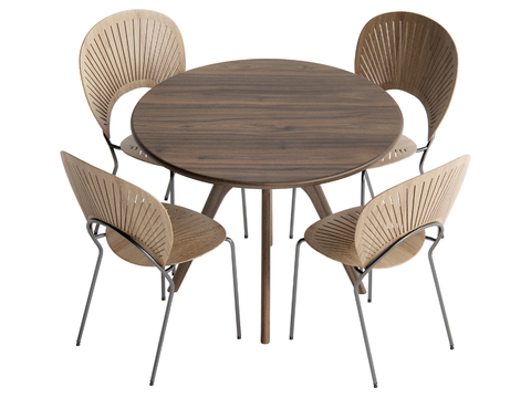 Middle style dining table and chair