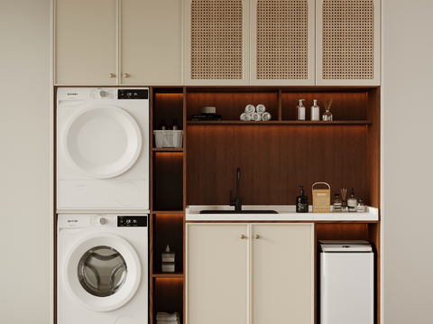 Middle Style Balcony Cabinet Laundry Cabinet