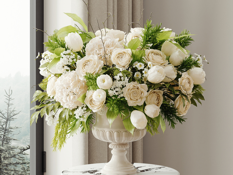 European-style vase floral art