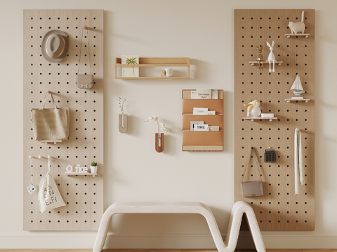 Modern Hole Board Clothes Board Storage Rack