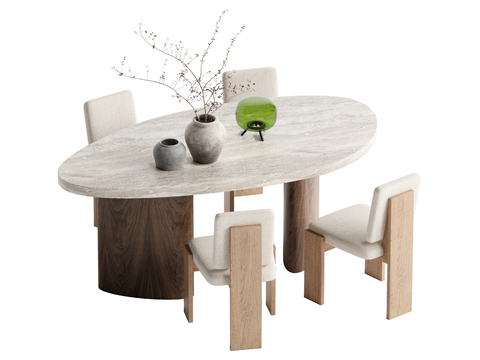 Middle style dining table and chair