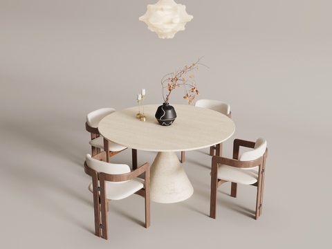 Middle style dining table and chair