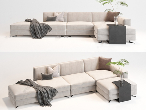 Multi-person corner sofa L-shaped sofa