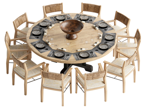 Middle style dining table and chair