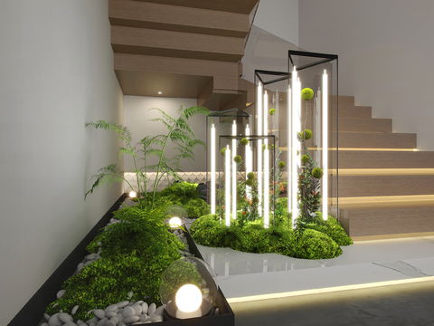 Modern Staircase Plant Landscape