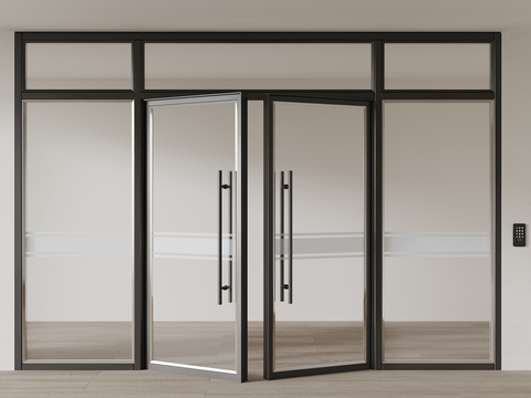 Office door high compartment glass partition