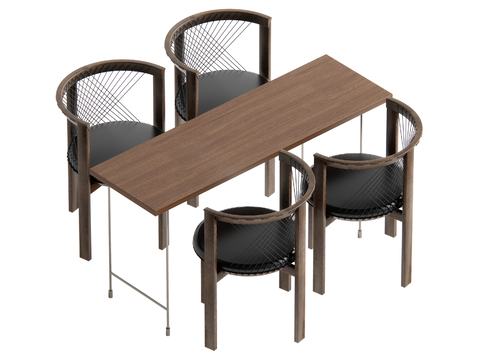 Middle style dining table and chair