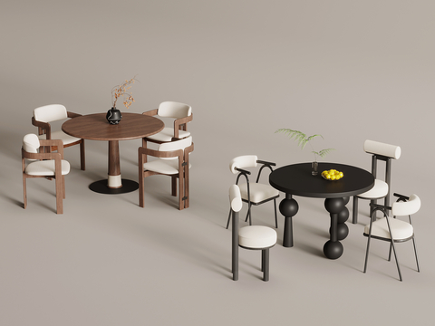 Middle style dining table and chair round dining table