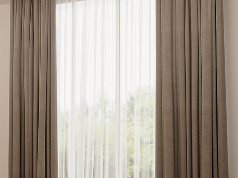 Modern Curtain Gauze Curtain Double Open Curtain