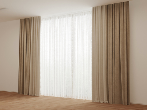 Modern Curtain Gauze Curtain Double Open Curtain