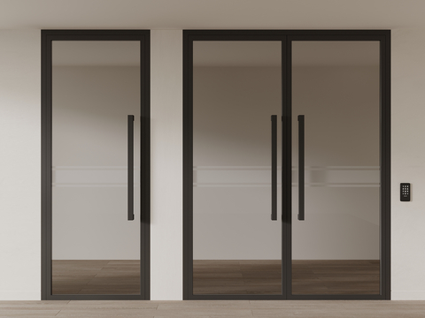 Office door double door single door glass partition